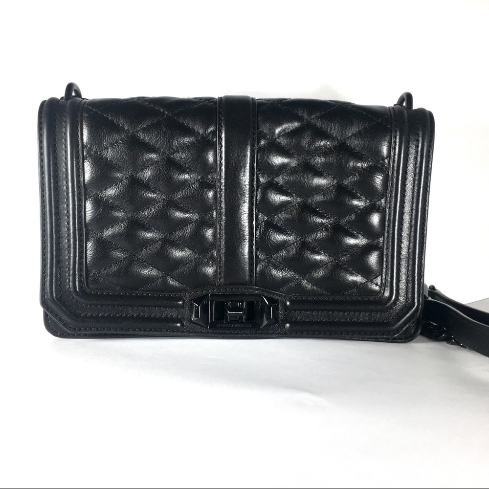 Rebecca Minkoff Black Quilted Love Crossbody Bag